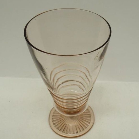 Vintage 1950s Pink SODA FOUNTAIN 6 3/4 Inch High Footed Glass - Picture 2 of 5